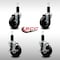 Service Caster 4'' SS Soft Rubber Wheel Swivel 1-1/4'' Expanding Stem Caster Set 2 Brakes, 4PK SCC-SSEX20S414-SRS-2-TLB-2-114 - alternate 2